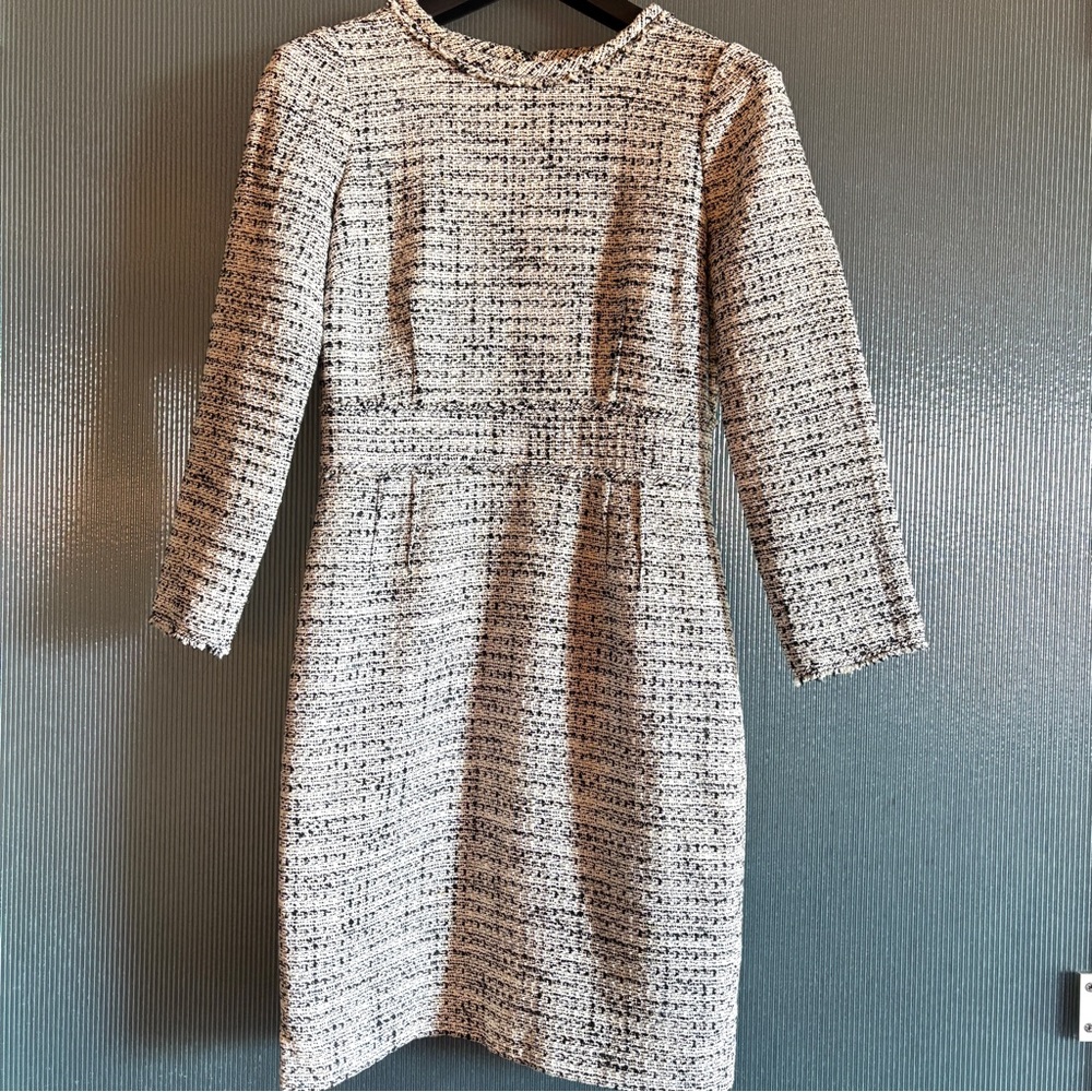 J.Crew Tweed Bouclé Knee Length Long Sleeve Dress - 2012 Jenna Lyons Era Size 6